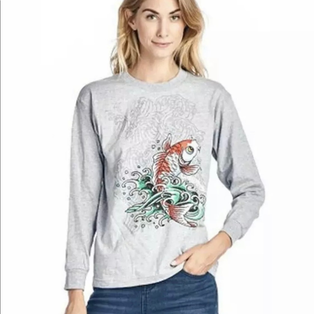 ED HARDY JUNIOR GIRL'S KOI FISH SCREEN PRINT